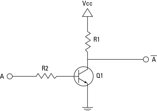 A simple transistor NOT gate.
